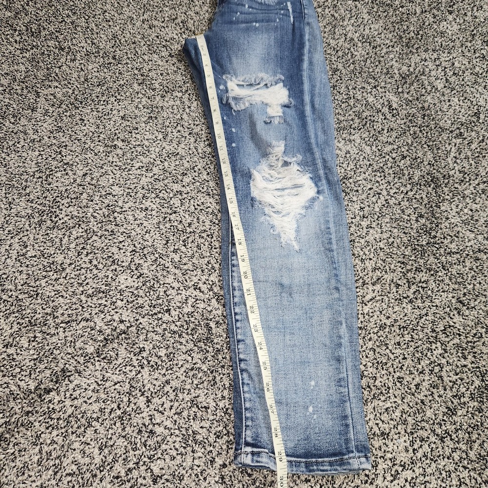 Judy Blue Boyfriend Fit Splatter Paint Ripped Jeans Stretch Women 5/27 Mid Rise - Picture 8 of 12